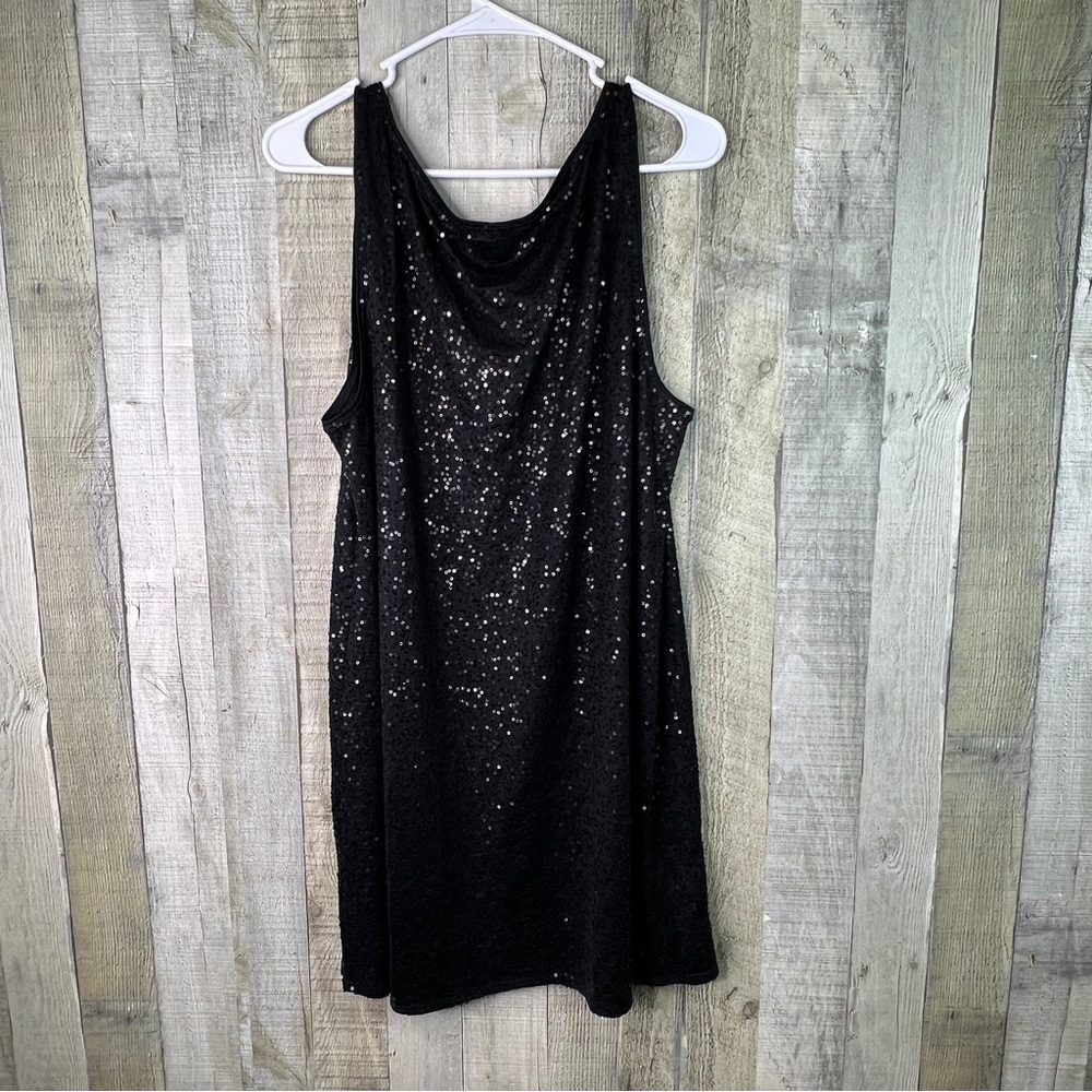 Eileen Fisher XL Sleeveless Crewneck Sequin Dress with Matching Sequin Jacket - Picture 6 of 11